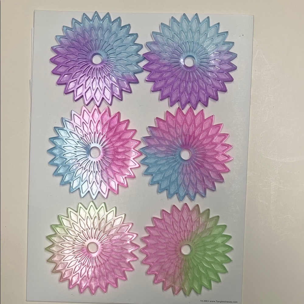 Handmade Colorful Floral Party Glow-in-the-Dark Coasters – Set of 6